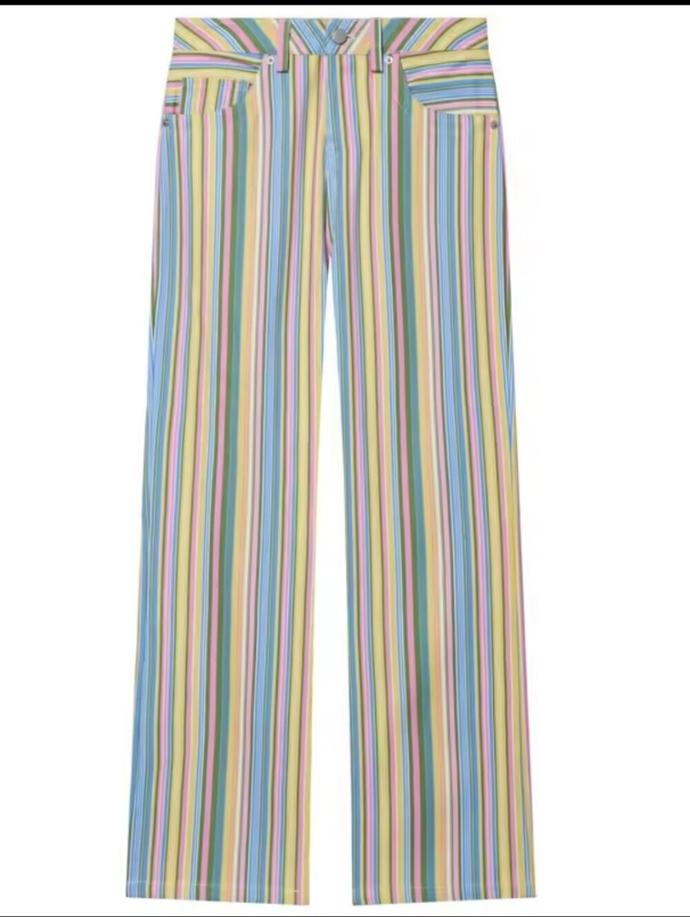 Striped Wide-Leg Women’s Jeans in Multi-Color - Picture 9 of 10